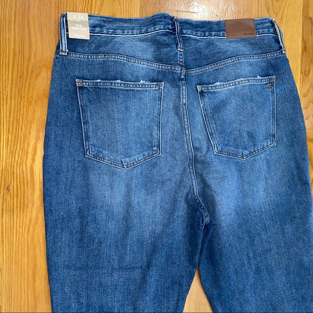 NWT Madewell Mom Jean High rise straight Denim Jeans 34 Downey Wash AG375 - Picture 5 of 16